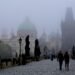 best european cities to visit in january: a quiet, frosty city square at dawn